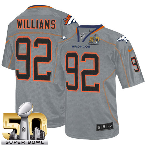 Men's Limited Sylvester Williams Super Bowl L Nike Jersey Lights Out Grey - #92 NFL Denver Broncos